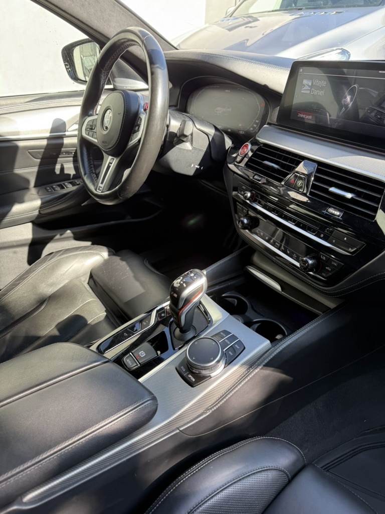 Digital instrument cluster and interior of the stolen BMW